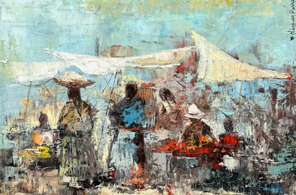 ANTONIO VAZQUEZ PARRA (1927-1984, Mexican) Market Scene