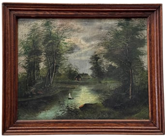 Antique Hudson River School Painting, Signed