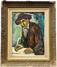 ISRAEL ABRAMOFSKY (1888-1975, Russian American) Rabbi, Jewish Art, Nice Frame