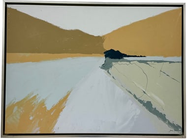 Vintage Acrylic Abstract Painting Signed James Pratt