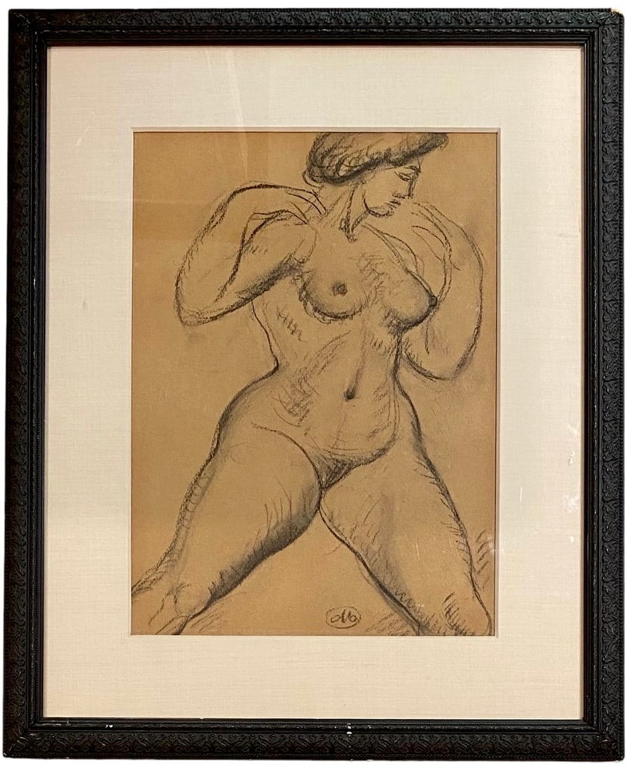 Aristide Maillol, Charcoal Drawing Working Sketch For  Sculpture "Chained Action" (1 of 4)