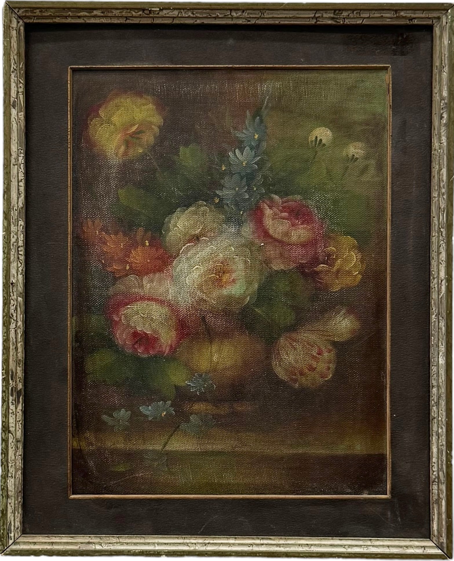 Antique European School Still Life Of Flowers Attr Carl Carlsen: Unsigned. Oil oil on board 12.5 x 10.5 in (framed)