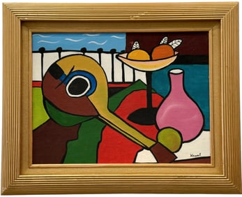 Mid-Century European School Cubist Still Life, Signed