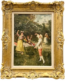 ENRIQUE ESTEVAN (1849-1927, Spanish) Musical Courting Scene