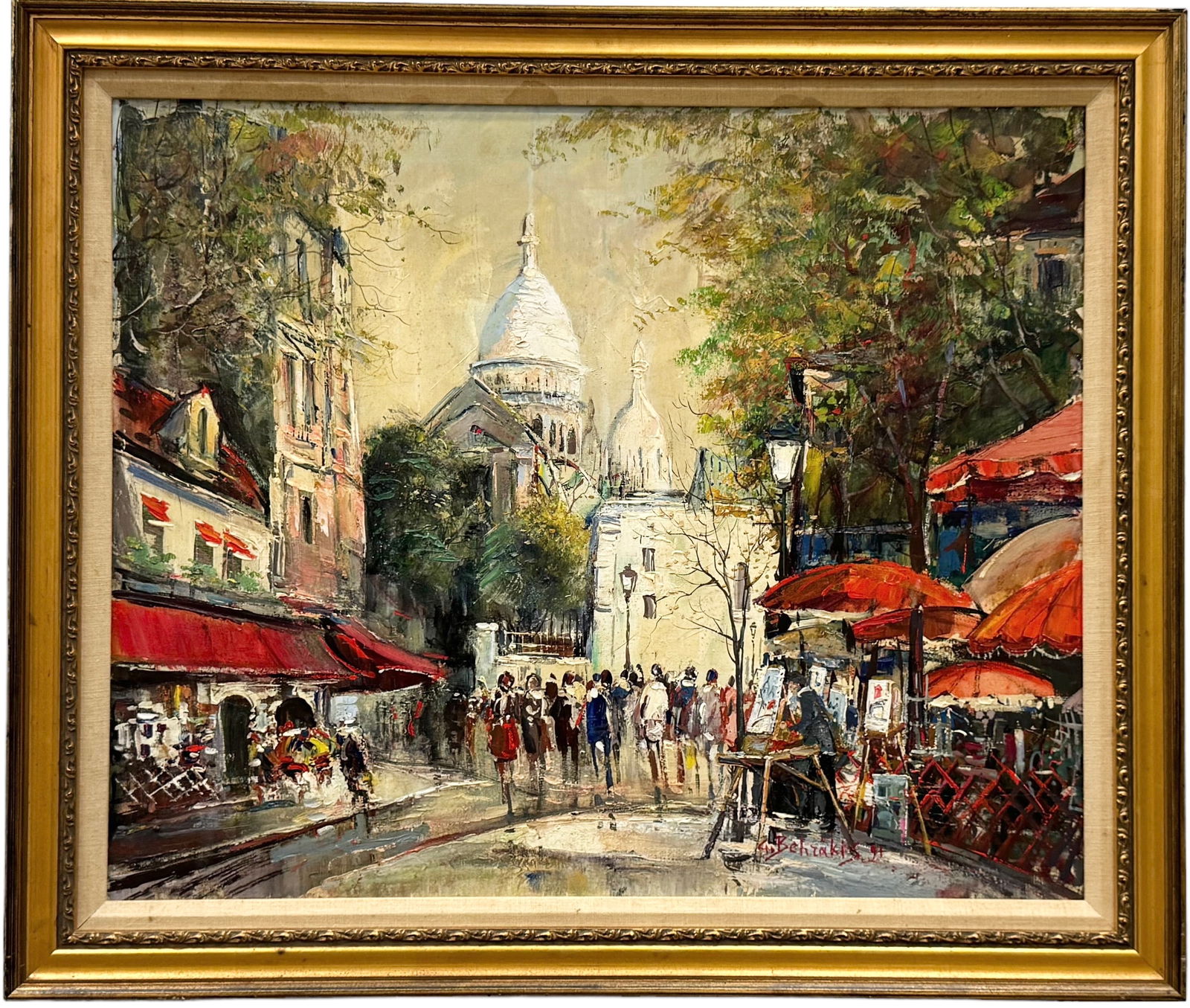 GEORGE BEHRAKIS (20th c, French) Paris Street Scene (1 of 3)