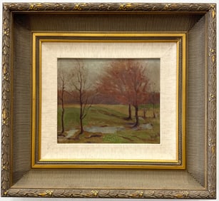 ALFRED BECKONERT 19th c, American Impressionist Landscape Painting, Nicely Framed