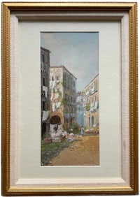 MICHELE GIANNI (20th c, Italian) Italian Street Scene, Impressionist