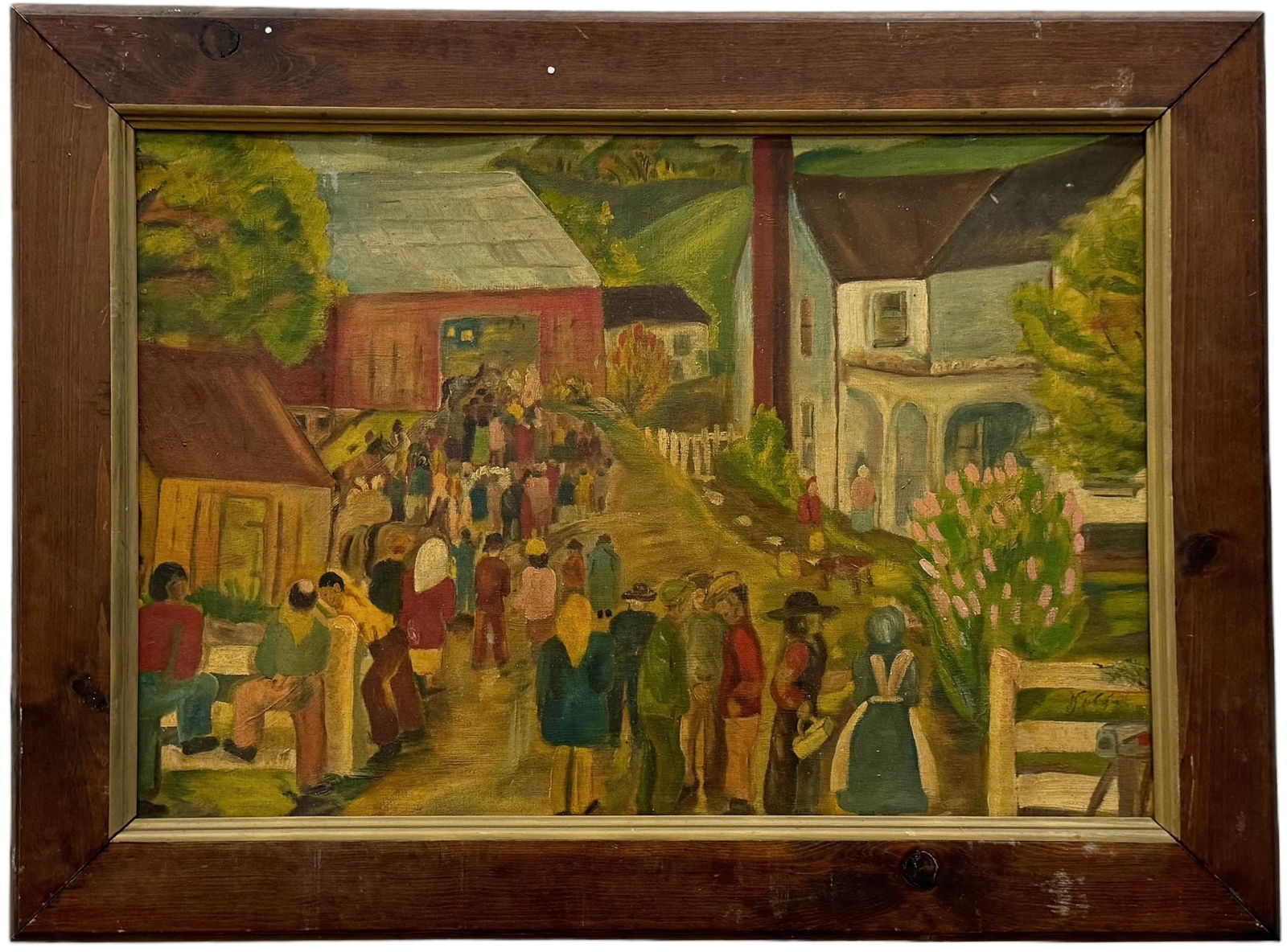 Primitive American School Pennsylvania Painting , Won Blue Ribbon Award (1 of 6)