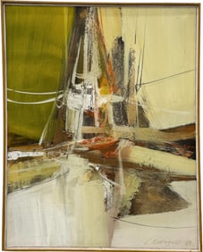 Mid-Century Brazilian School Abstract Expressionist Painting, Signed