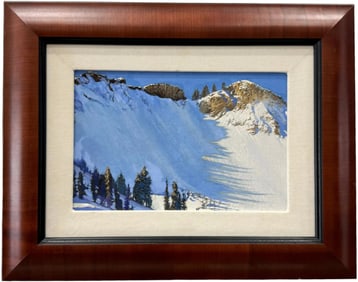 MATT ELSON, Glory Hole Alta Utah Ski Painting Winter Mountain Landscape