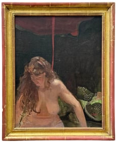 American School Surrealist Nude Abstract Portrait, Nicely Framed