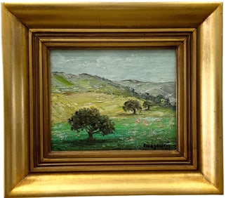 Small Impressionist Landscape Painting, Illegible Signature