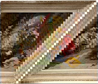 Vintage Orientalist Genre Painting, Signed