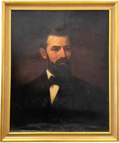 Antique American School Portrait Of A Gentleman