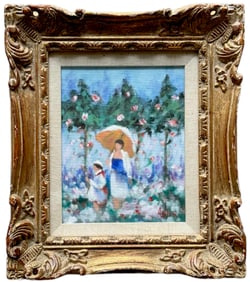 American School Impressionist Painting Signed Asher