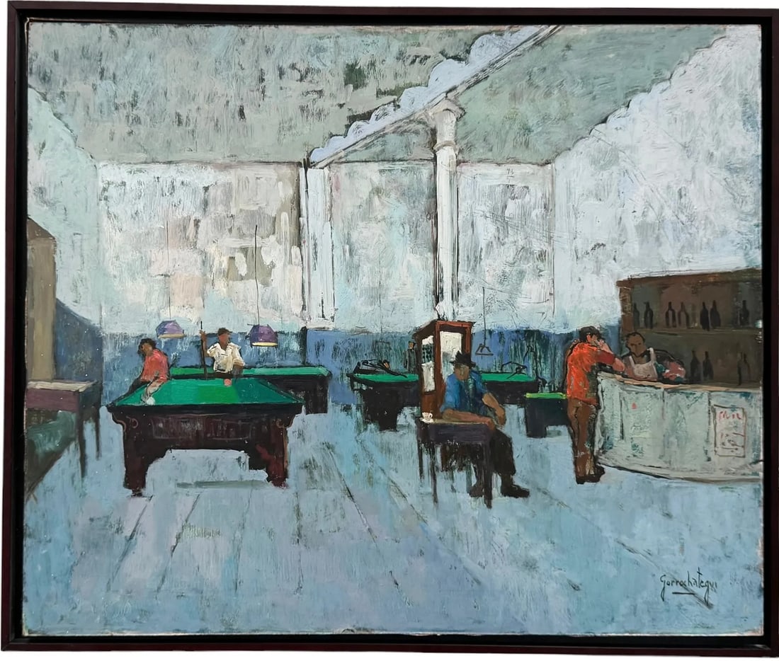 CLAUDIO GORROCHATEGUI (1917-1991, Argentinian) Bar Scene (1 of 3)