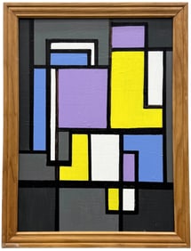 Contemporary Colorful Abstract Geometric Composition Painting