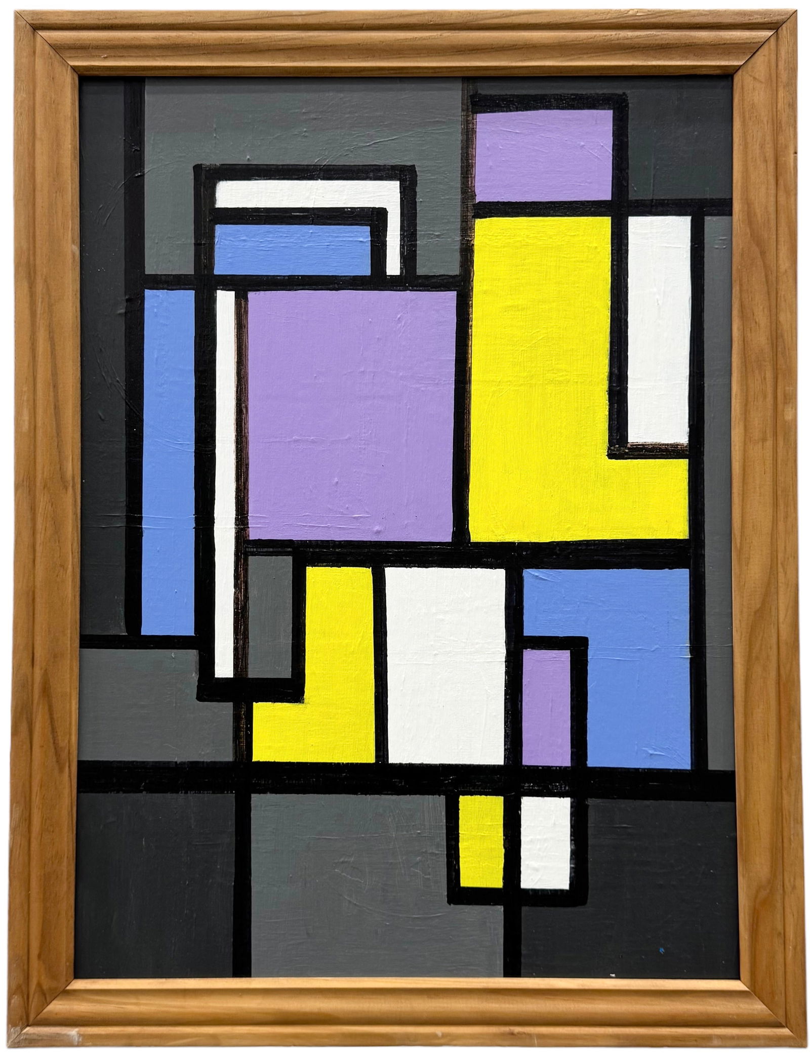 Contemporary Colorful Abstract Geometric Composition Painting (1 of 2)