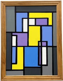 Contemporary Colorful Abstract Geometric Composition Painting
