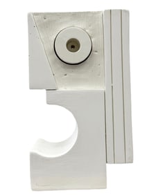 Contemporary Minimalist White Chalk Sculpture, Unsigned