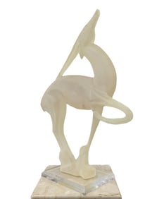 Vintage Acrylic Art Deco Gazelle Sculpture