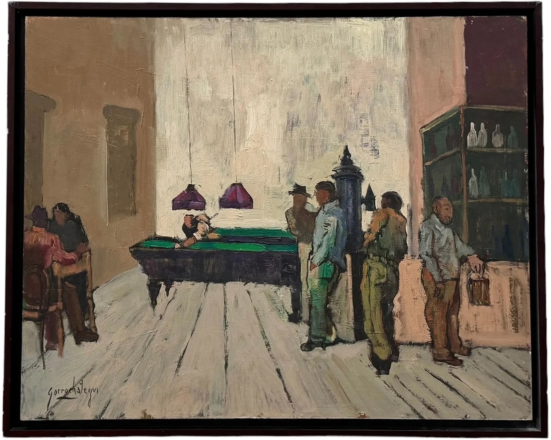 CLAUDIO GORROCHATEGUI (1917-1991, Argentinian) Bar Scene (1 of 3)