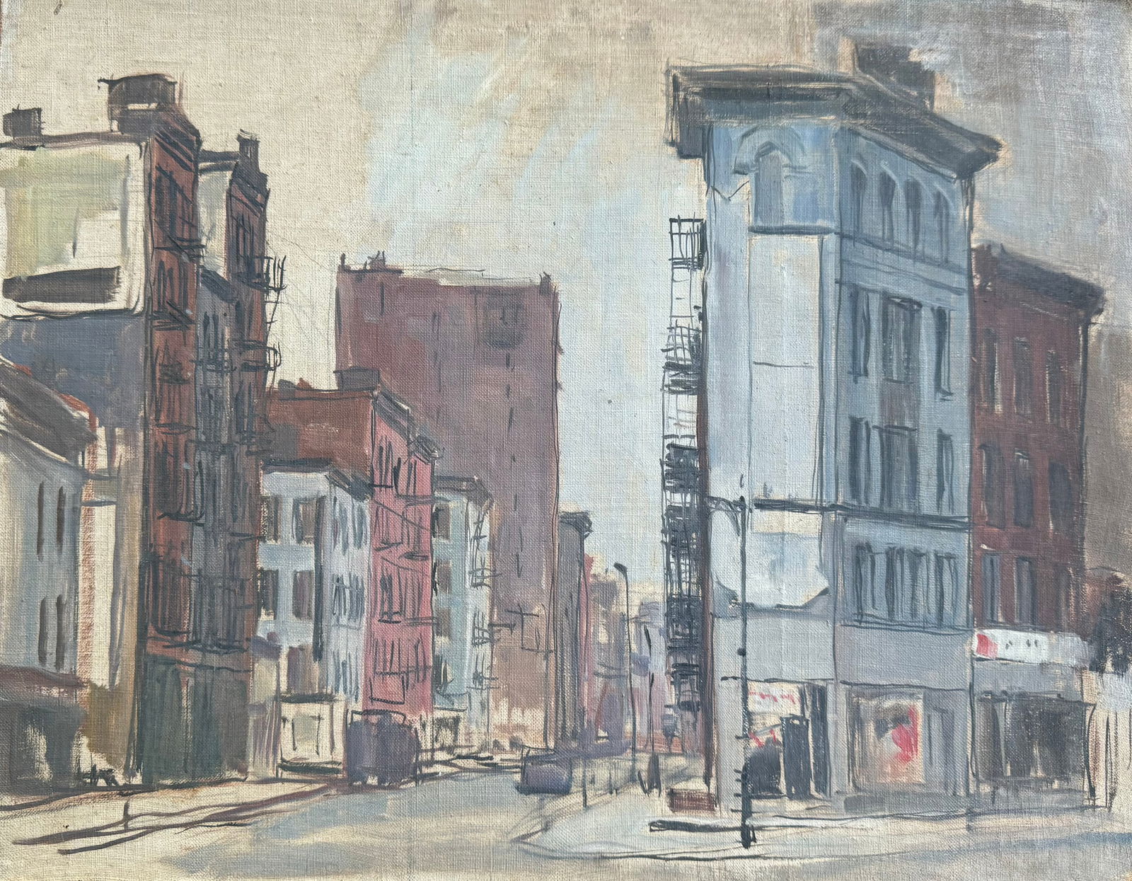 TORE ASPLUND (1903-1978, American) New York City: Oil on board 18 x 14 in