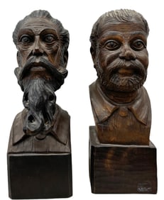 Pair Of Wooded Spanish Bookends Made In Barcelona