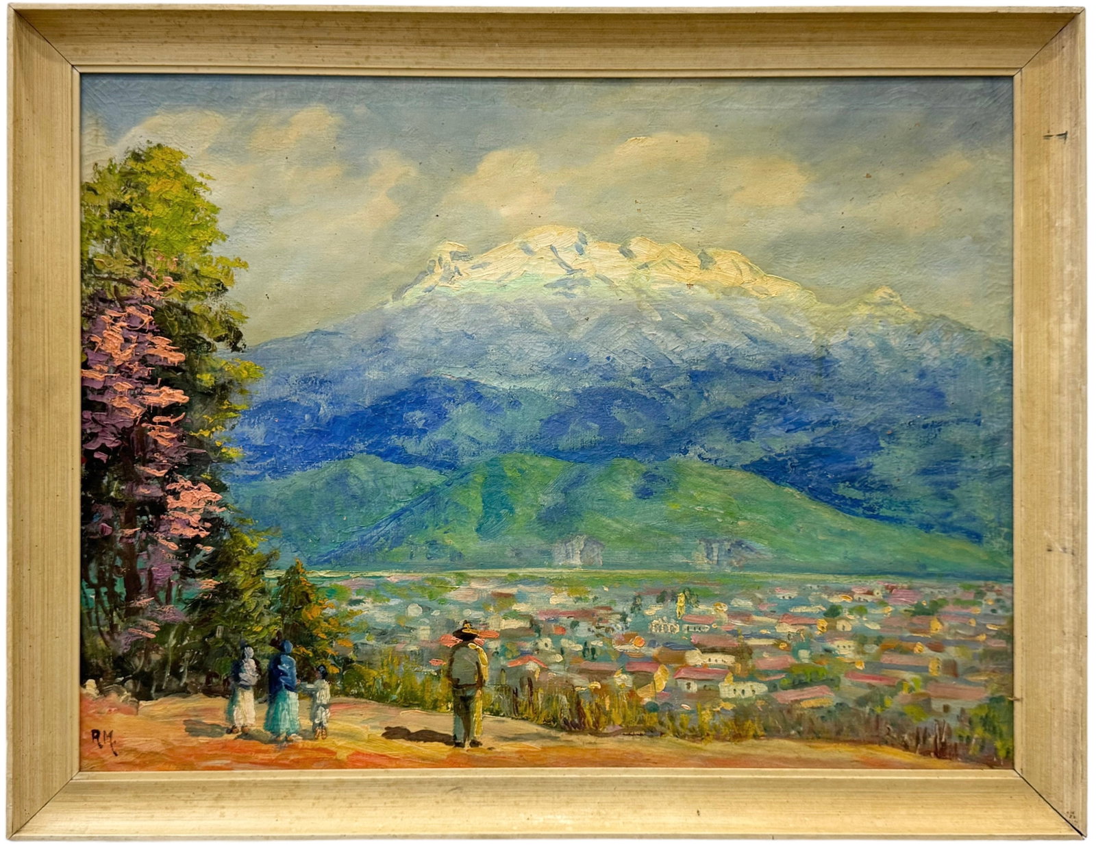 REYNALDO MAYA (20th c, Mexican) Popocatepetl, Mexico City: Oil on canvas 35 x 26 in, 39 x 30 in (framed). Mexican Artist’s Paintings to be shown in El Paso.An informal exhibition of paintings by Reynaldo Maya, Mexican artist, will be held at 7:30 p.m. tomor