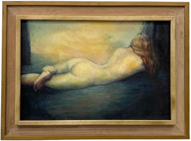 BEVERLEY WALTNER (20th c, American) Mid-Century Lying Nude, Signed