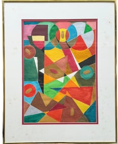 Mid-Century American School Constructivist Geometric Abstract, Signed