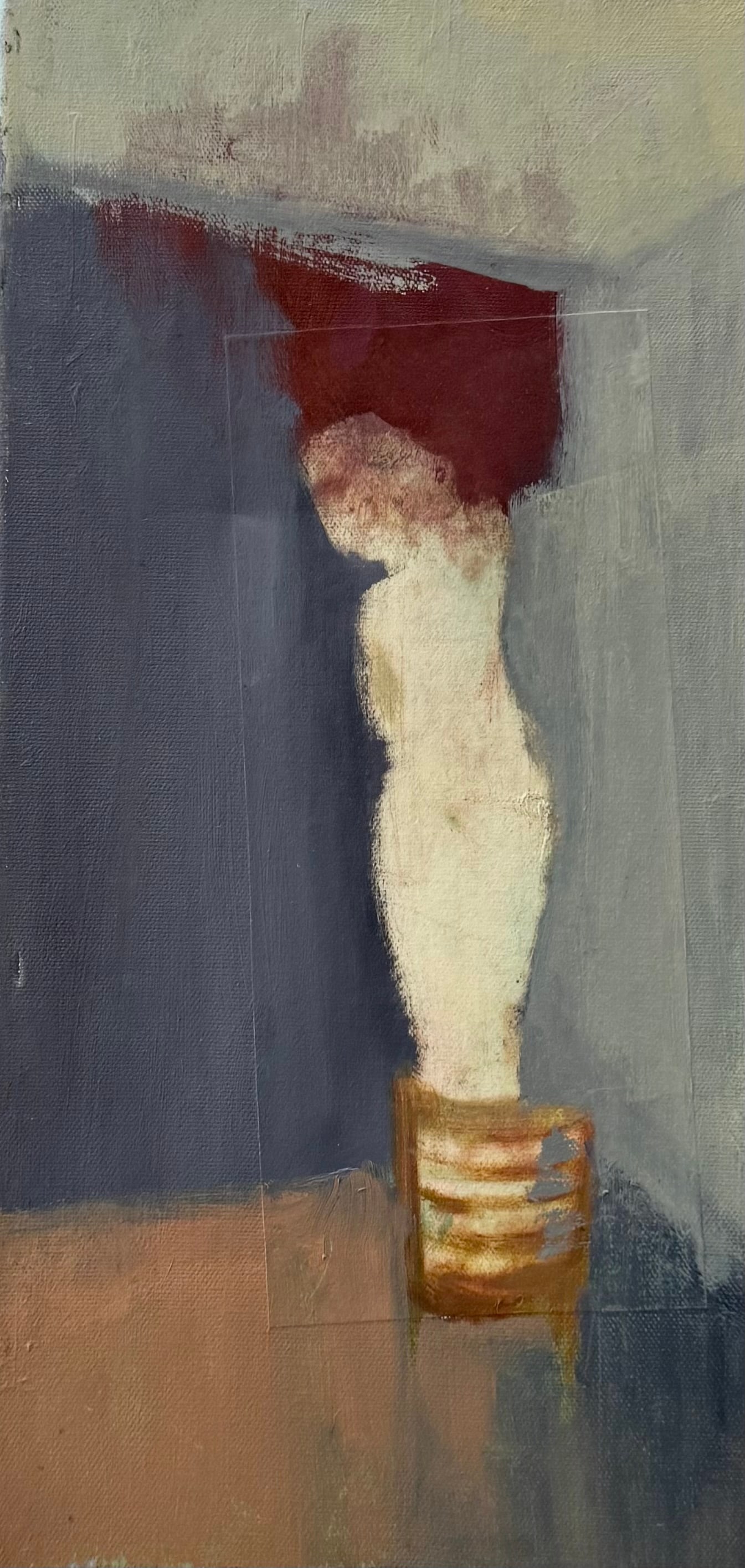 American School Abstract Interior Scene Of Woman Standing On Chair (1 of 2)