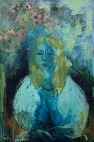 American School Mid-Century Modern Abstract Portrait Of A Woman