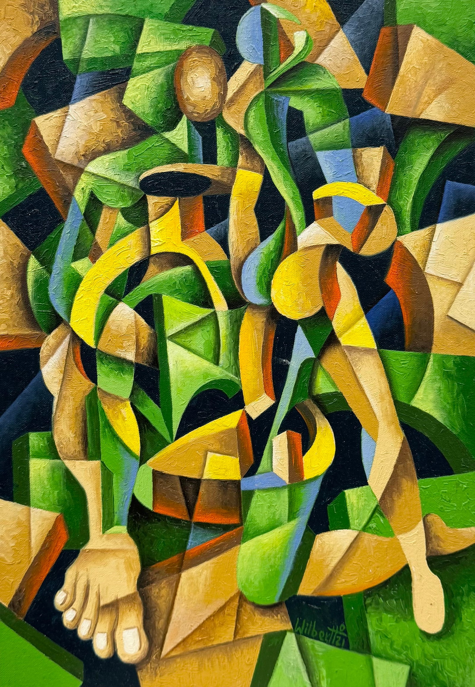 WILBER HERERRA ORTIZ (20th c, Mexico) Merida Artist, Cubist: Oil on board 18 x 13 in