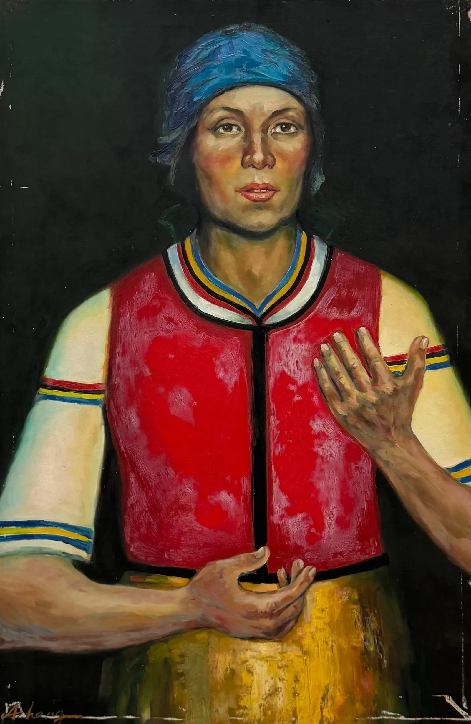 European School Portrait Of A Woman, Signed: Oil on canvas 36 x 24 in