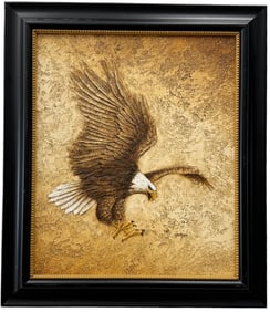 Modernist American School Painting Of A Bald Eagle Signed Cooper
