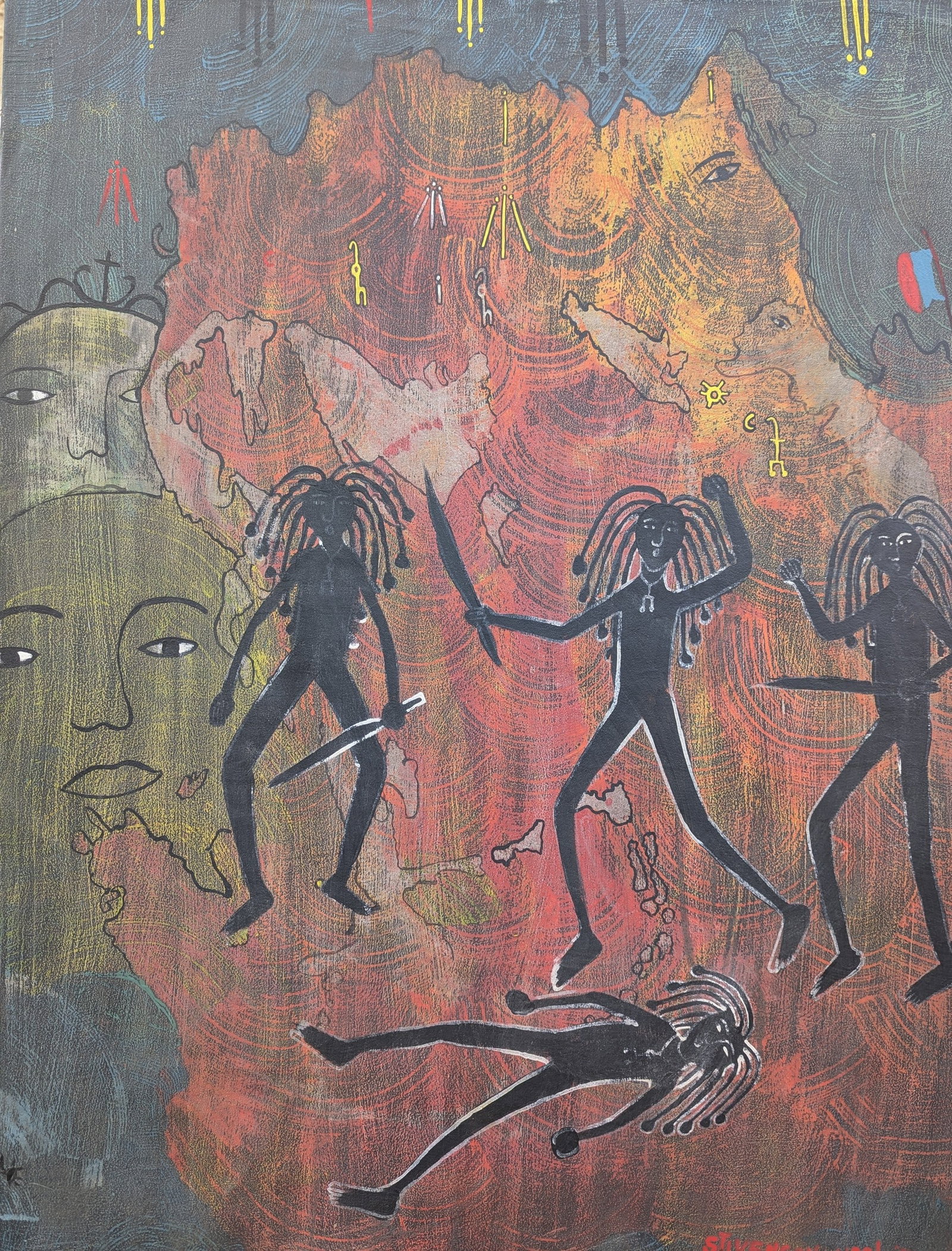 STIVENSON MAGLOIRE (1963-1994, Haitian): Oil on canvas 30 x 22 in