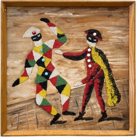 MARIO BALDAN Italian School Mid-Century Modern Jokers Signed 1961