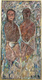 ROBERT SAINT BRICE (1898-1973, Haitian) Large Abstract