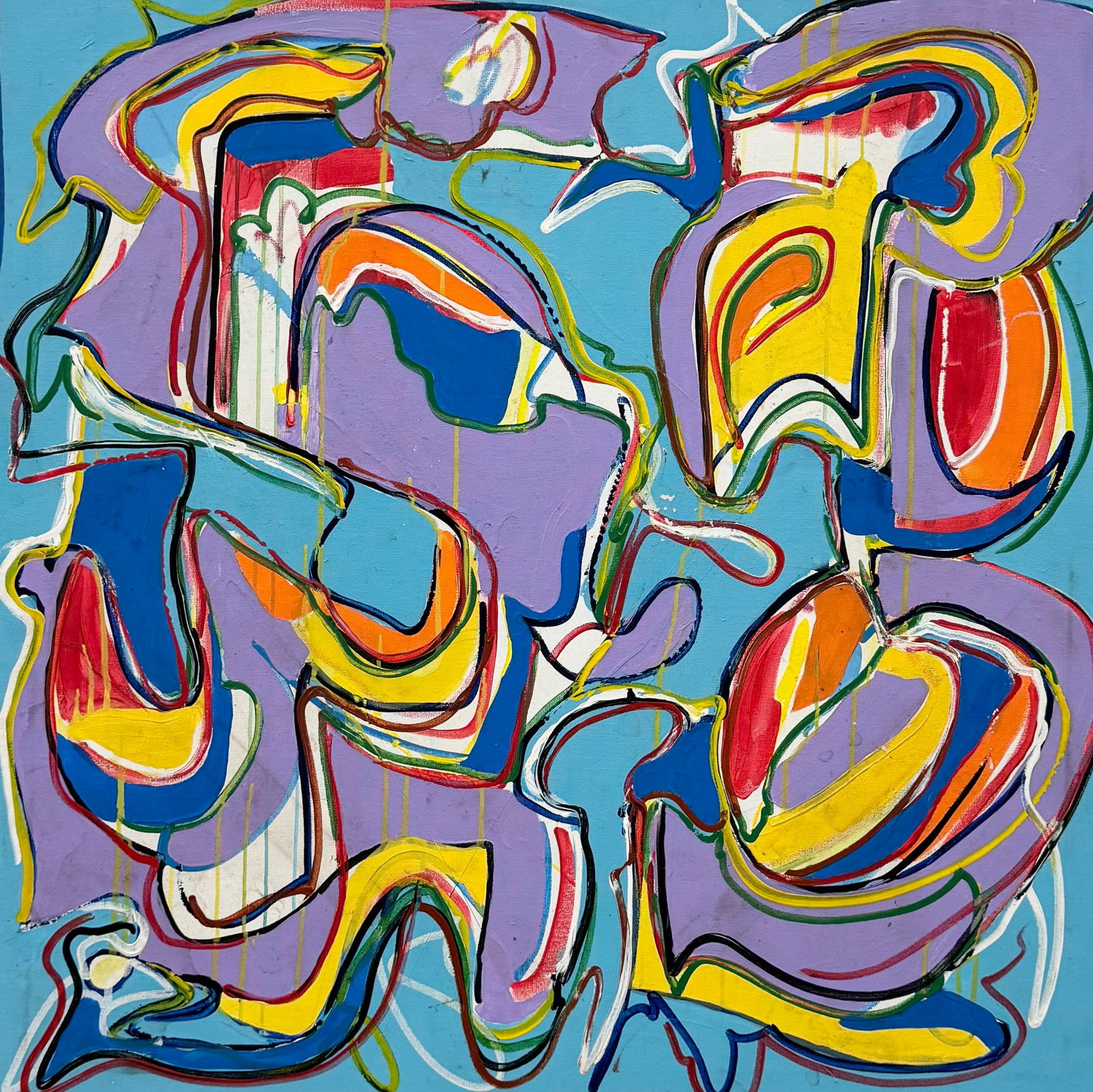 MURAH LEMOS (21st c, Brazil) Abstract: Acrylic on canvas 36 x 36 in