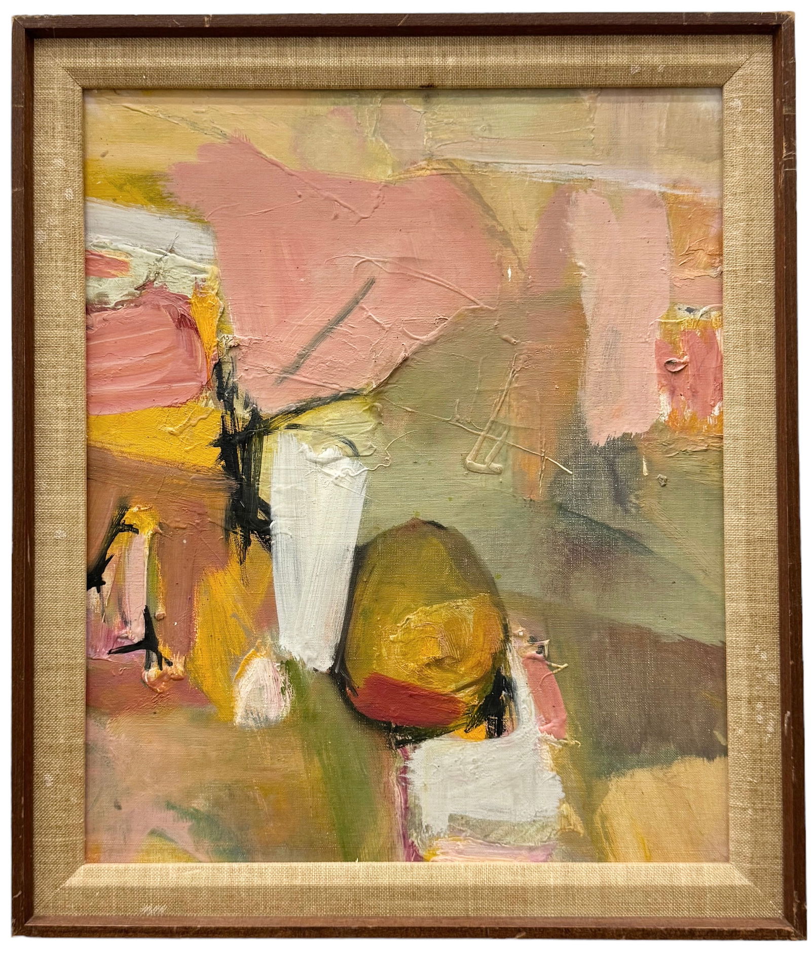 Mid-Century American School Abstract Expressionist Painting, Unsigned (1 of 3)