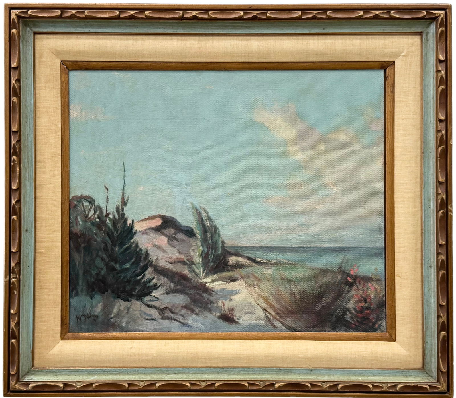 William Nelson (20th c, American) Impressionist Shoreline View, Indiana Artist (1 of 4)