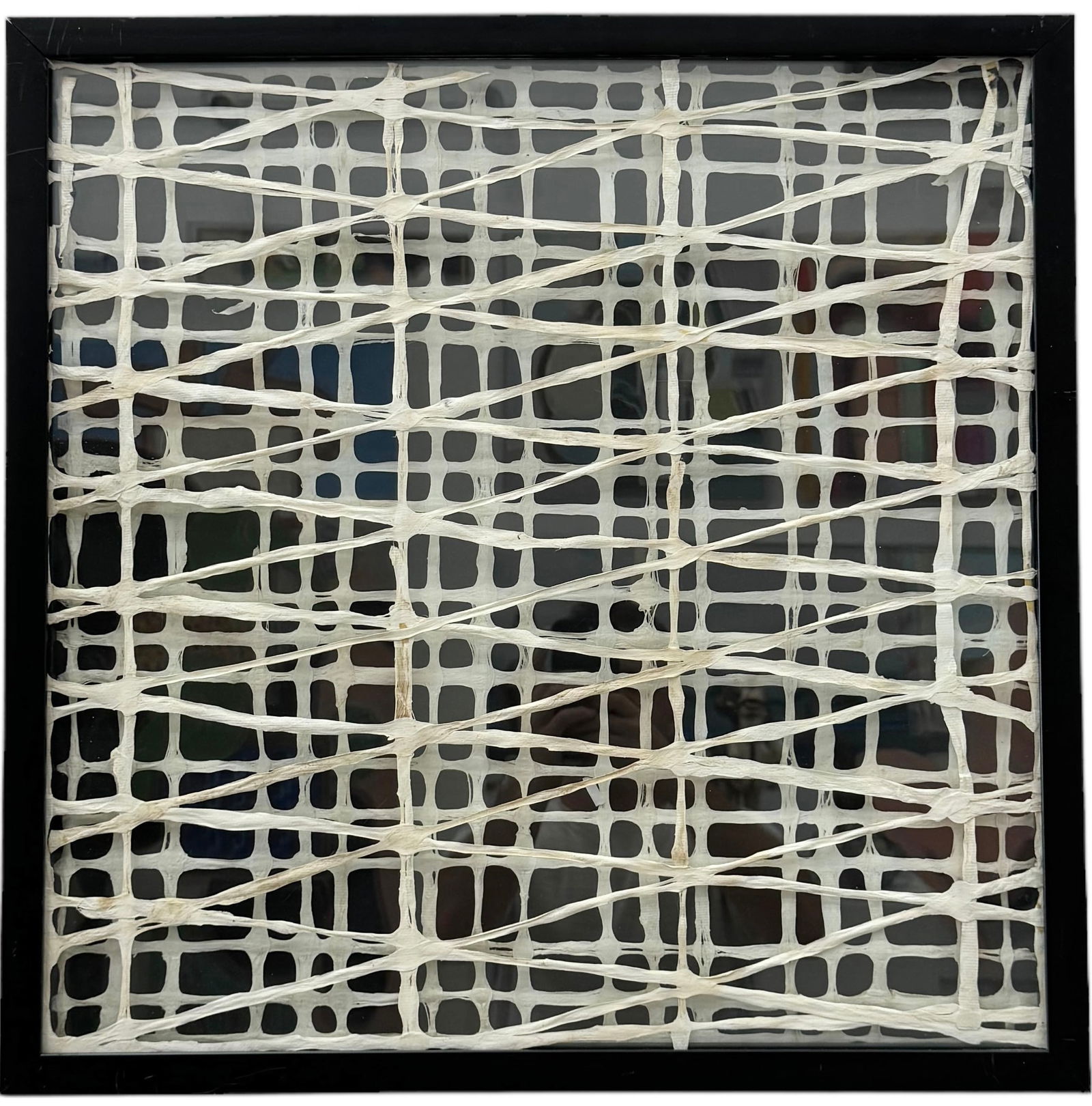 Contemporary Black & White Webbed Abstract Assemblage Wall Decor (1 of 3)