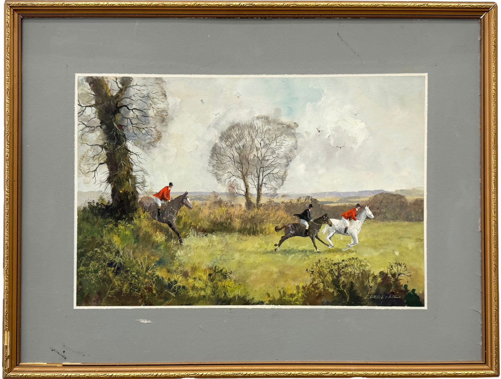 English School Impressionist Fox Hunting Scene, Signed (1 of 3)