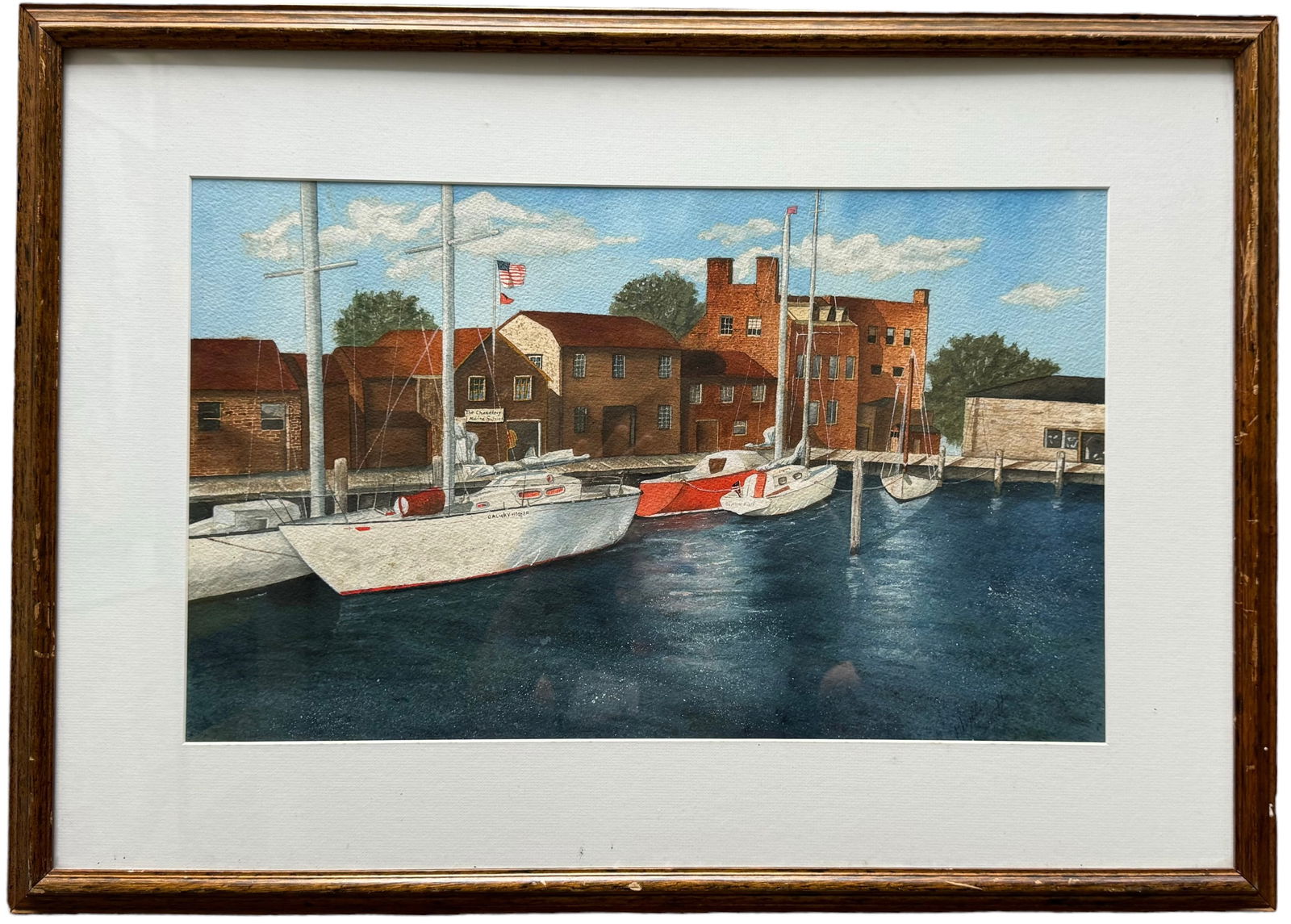 PHYLLIS SMITH (20th c, American) Chesapeake Harbor Scene, Possibly Annapolis (1 of 5)