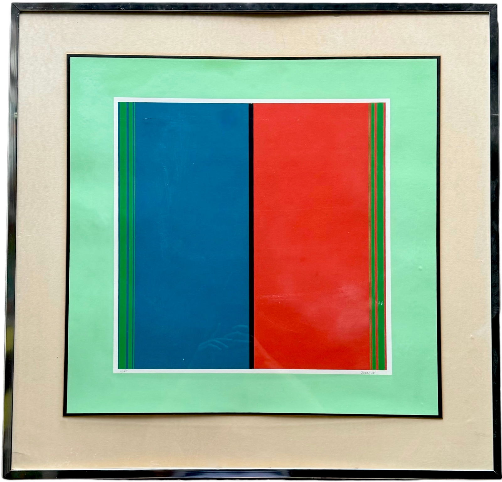 American School Geometric Hard Edge Abstract Pencil Signed Serigraph Print (1 of 4)