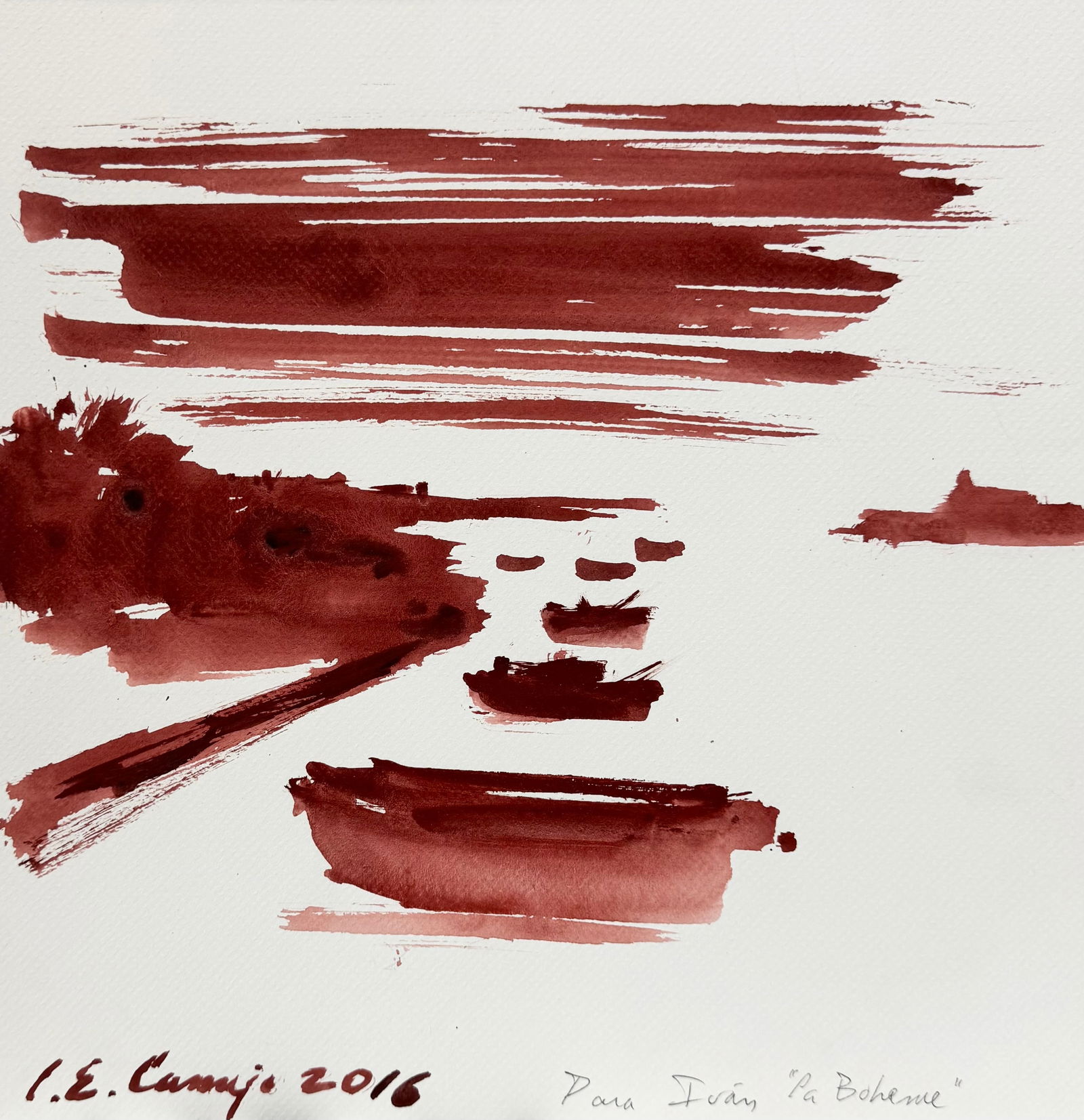 LUIS ENRIQUE CAMEJO (b. 1971, Cuban) Boats In Harbor (1 of 3)