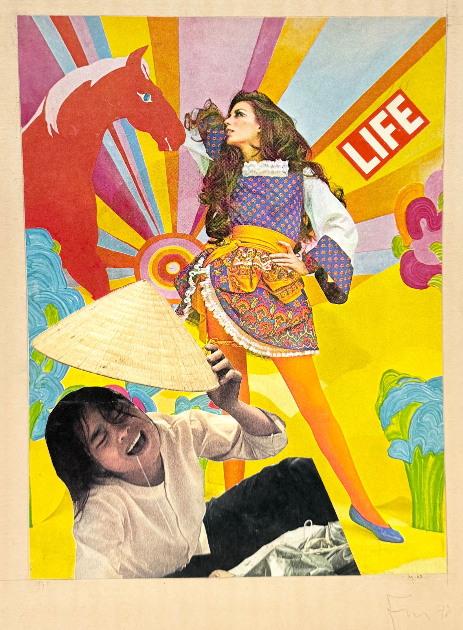 JOSE GOMEZ FRESQUET "FREMEZ" (1939-2007, Cuban) Pop Art Collage, Signed (1 of 4)