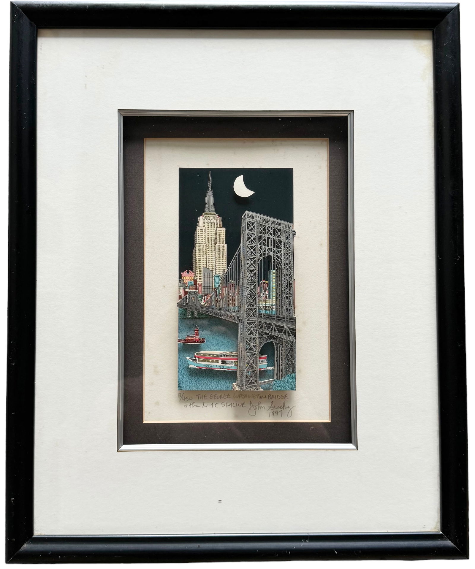 JOHN SUCHY, The George Washington Bridge & NYC Skyline 3D Art (1 of 3)