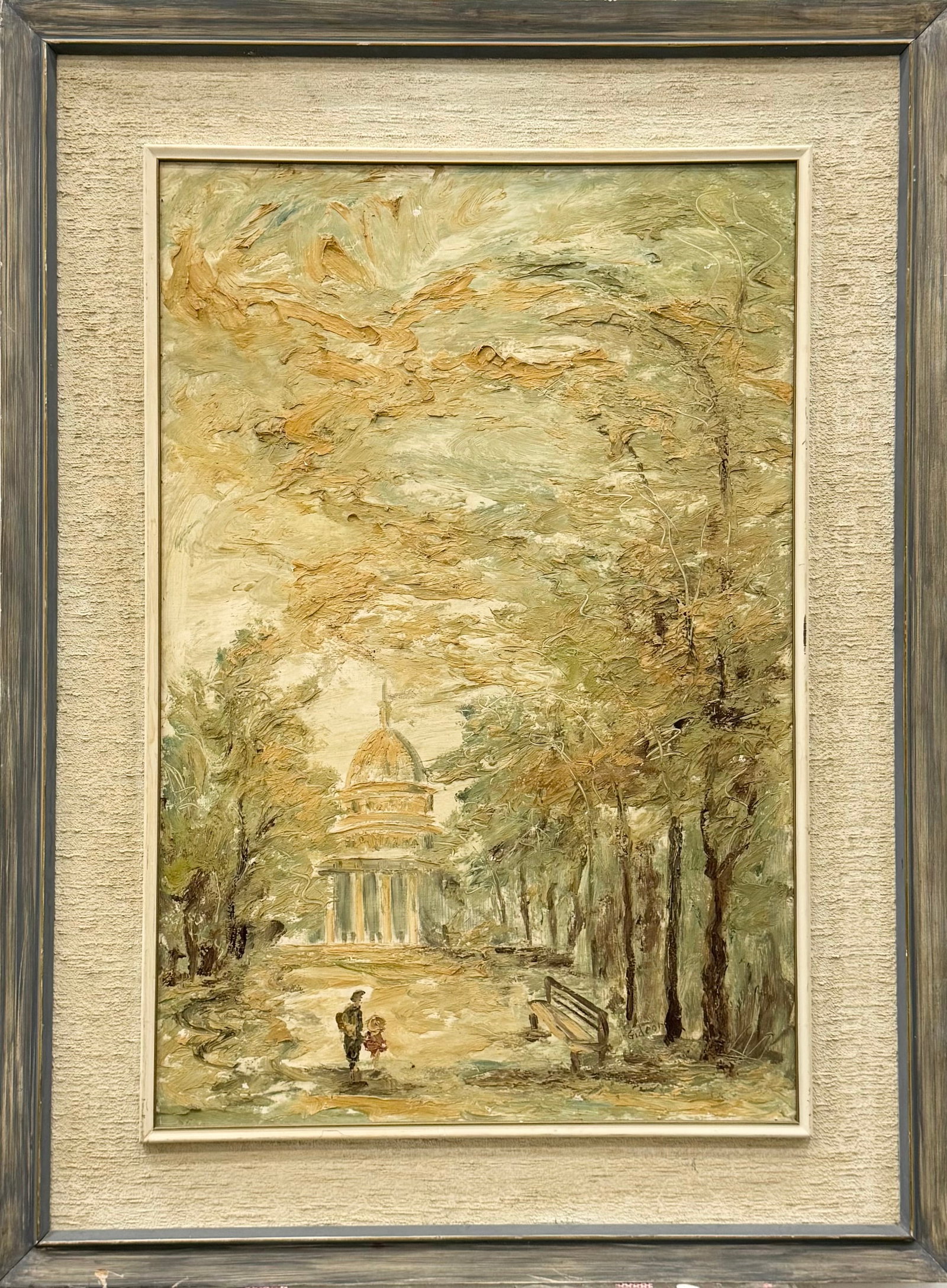 ELMO GIDEON Large American Southern School Impressionist Georgia Landscape: Oil on board 36 x 24 in, 47.5 x 35.5 in (framed)
